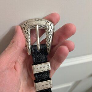 Black Adriano Meneghetti Men's Belt (Palladium model)